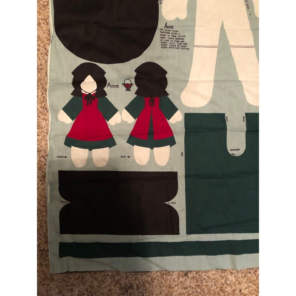VTG Joan Kessler Concord Fabrics Gentle Sarah and Little Annie Doll Cut Sew 80s
